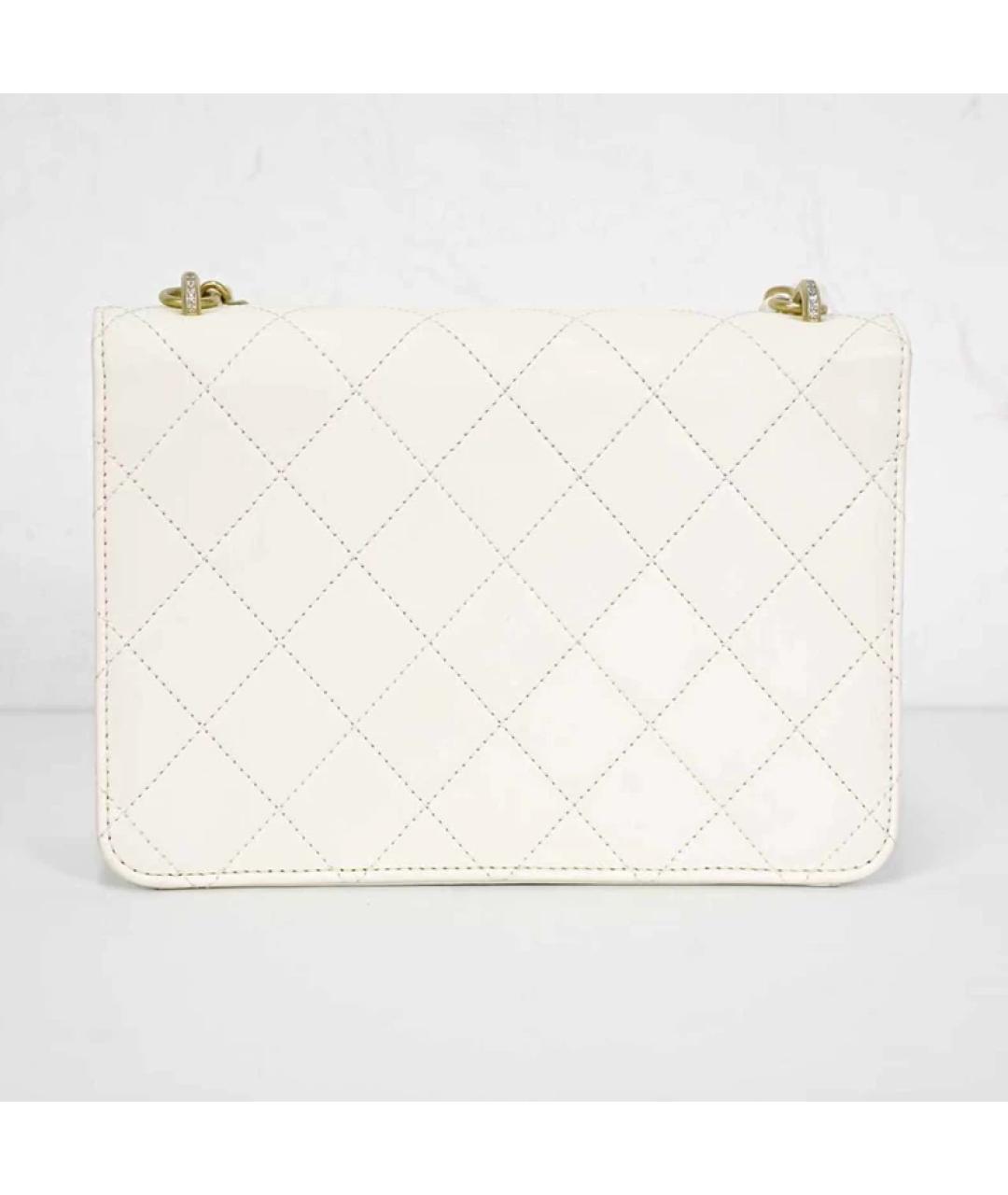CHANEL Белая кожаная сумка с короткими ручками, фото 4