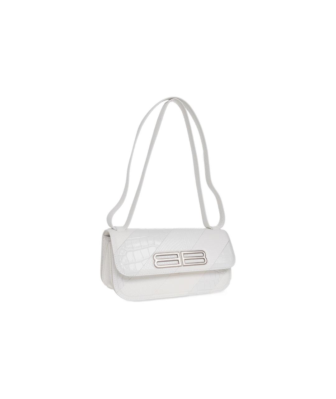 BALENCIAGA Белая кожаная сумка через плечо, фото 2