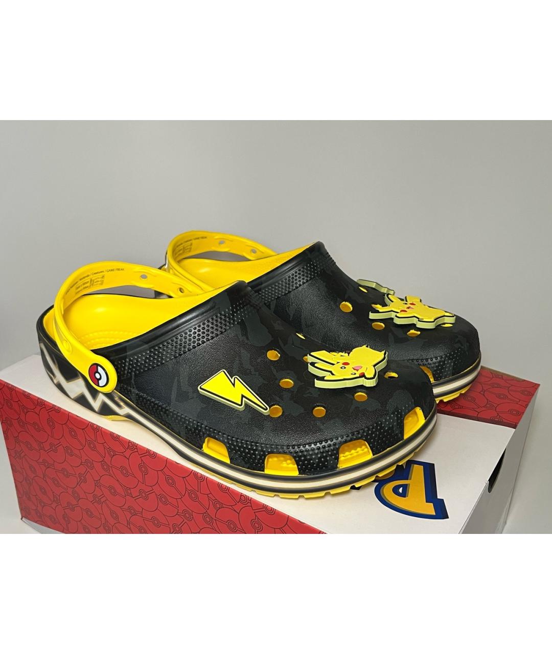 CROCS Черные резиновые шлепанцы, фото 2