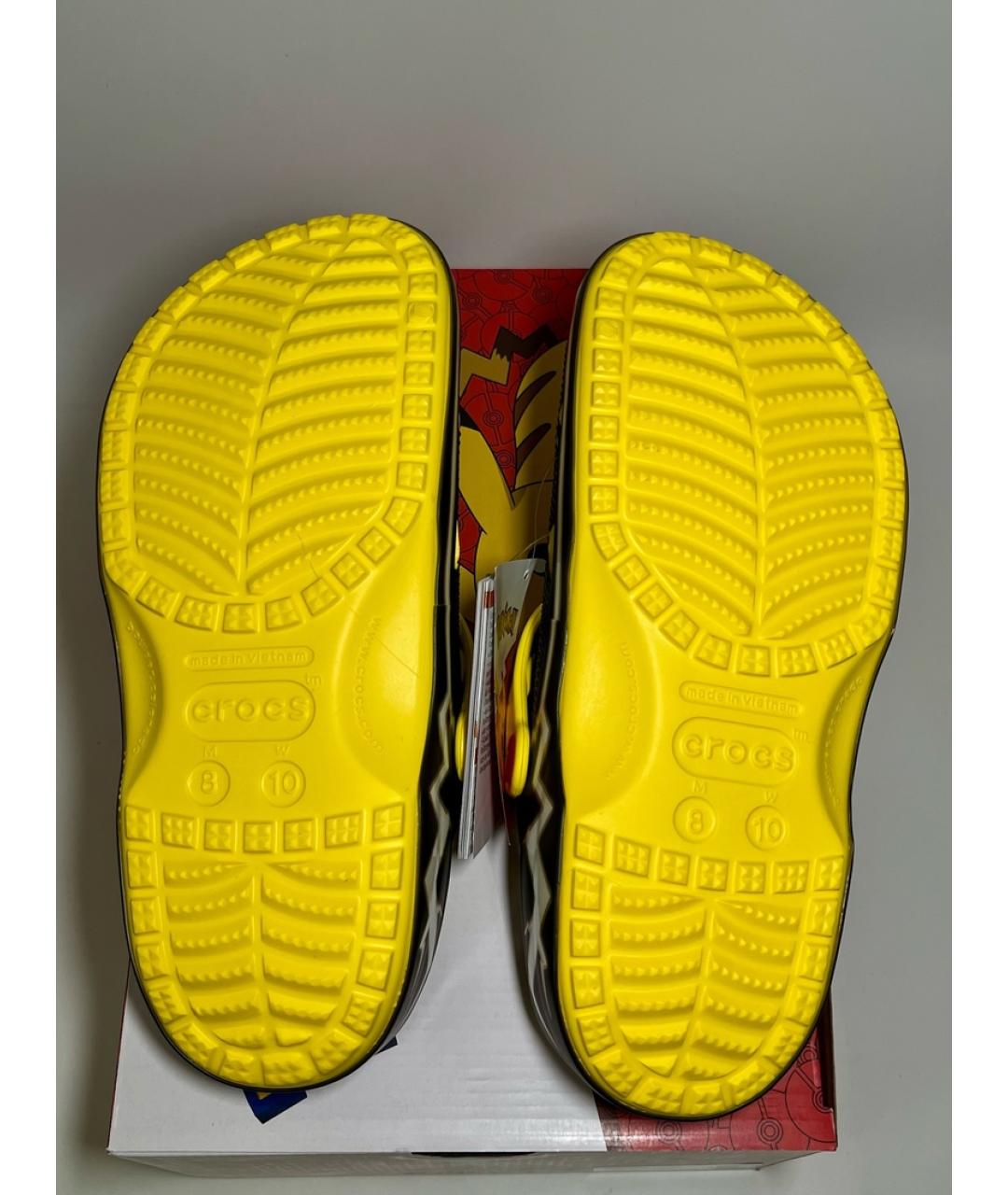 CROCS Черные резиновые шлепанцы, фото 5