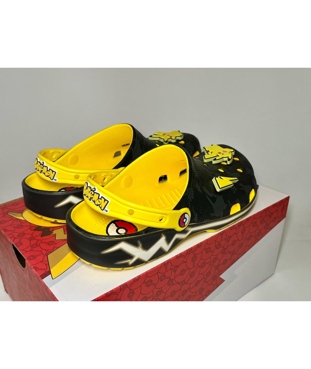 CROCS Черные резиновые шлепанцы, фото 3