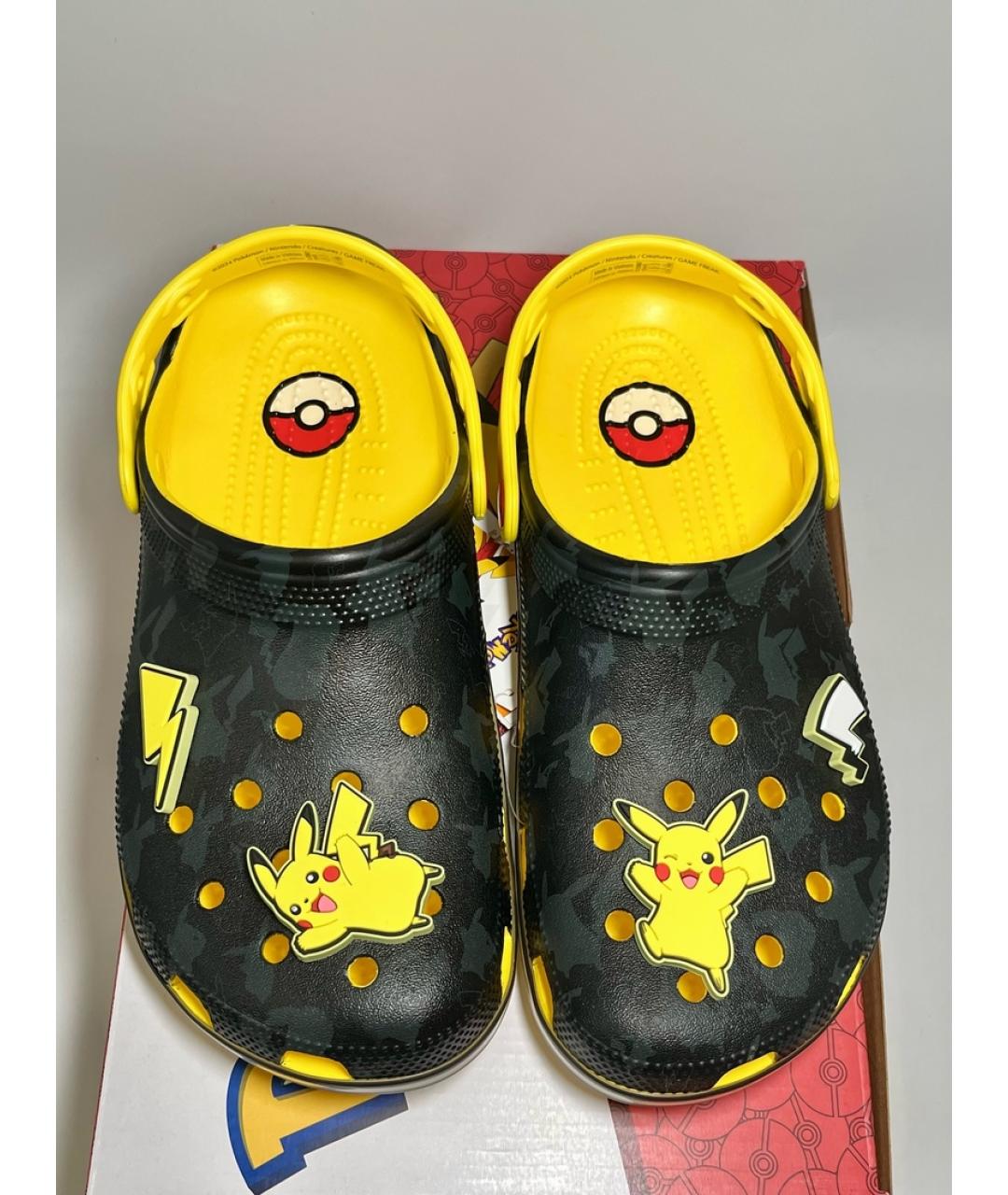 CROCS Черные резиновые шлепанцы, фото 4