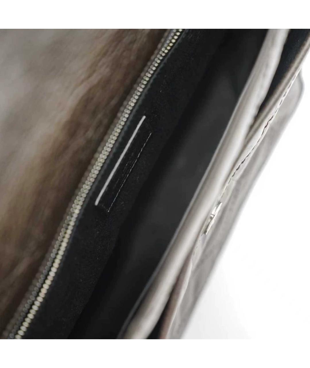 SAINT LAURENT Коричневая кожаная сумка через плечо, фото 7