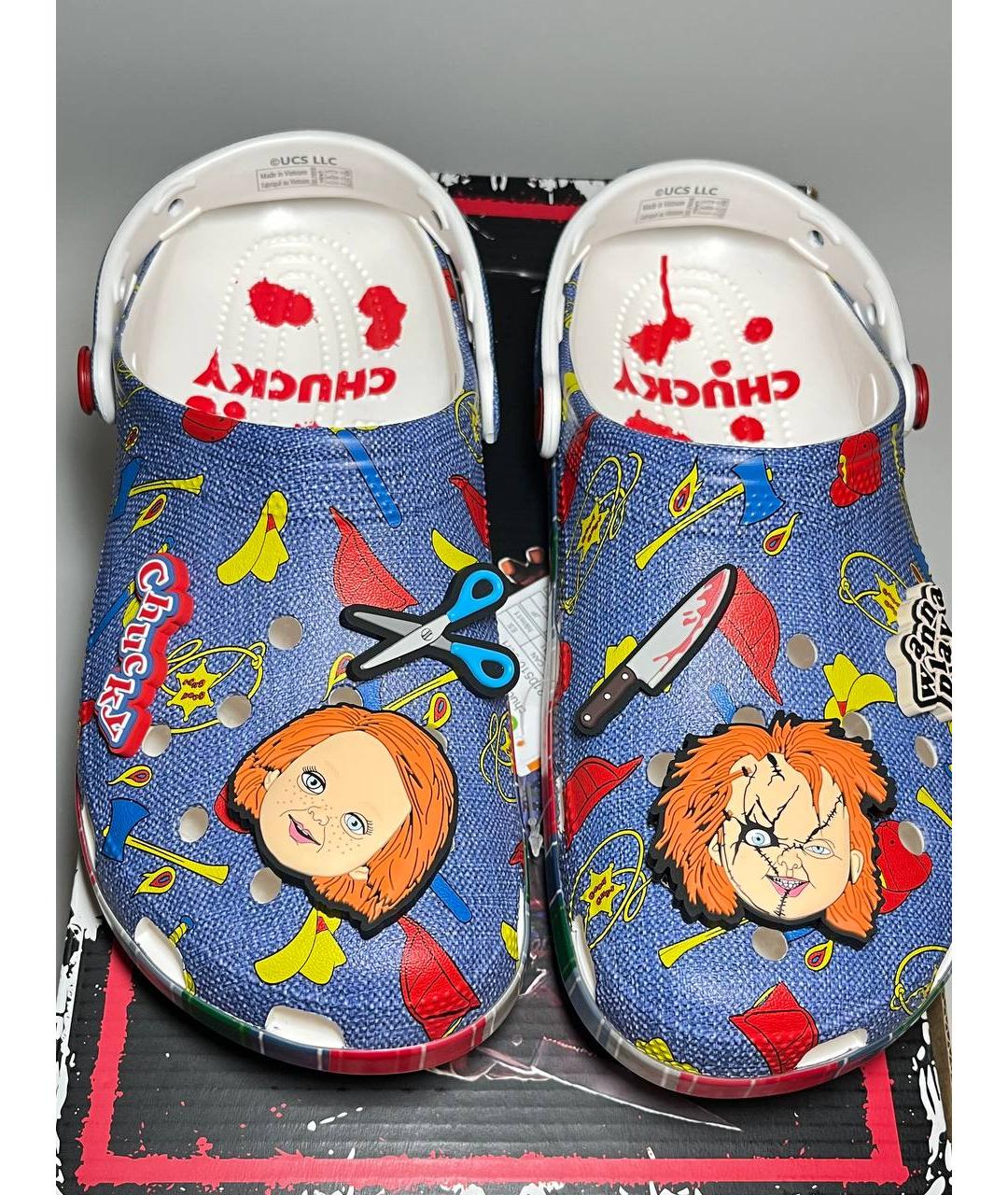 CROCS Голубые резиновые шлепанцы, фото 4