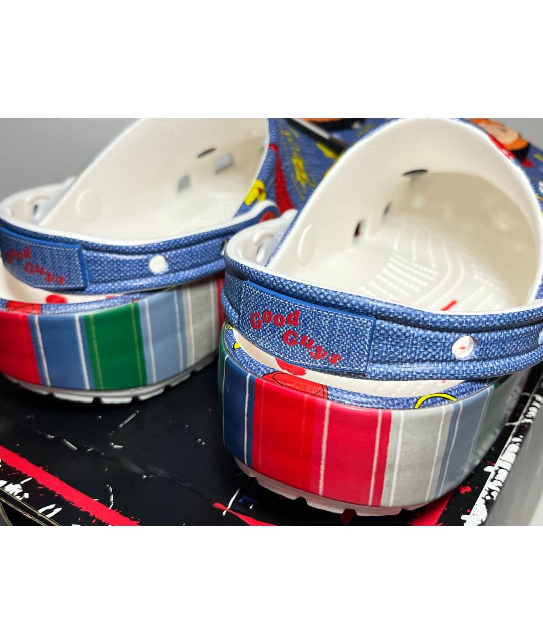 CROCS Голубые резиновые шлепанцы, фото 5