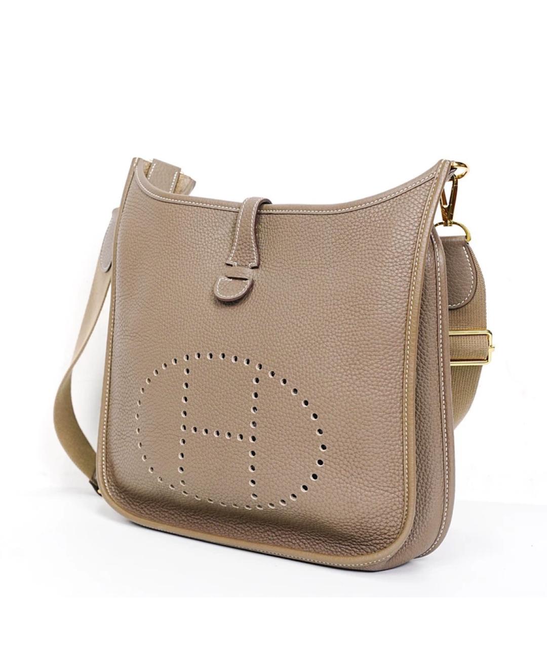 HERMES Серая кожаная сумка через плечо, фото 2