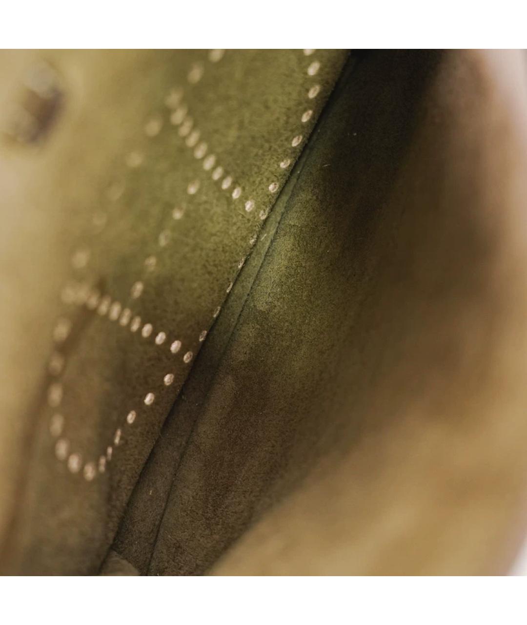 HERMES Серая кожаная сумка через плечо, фото 8