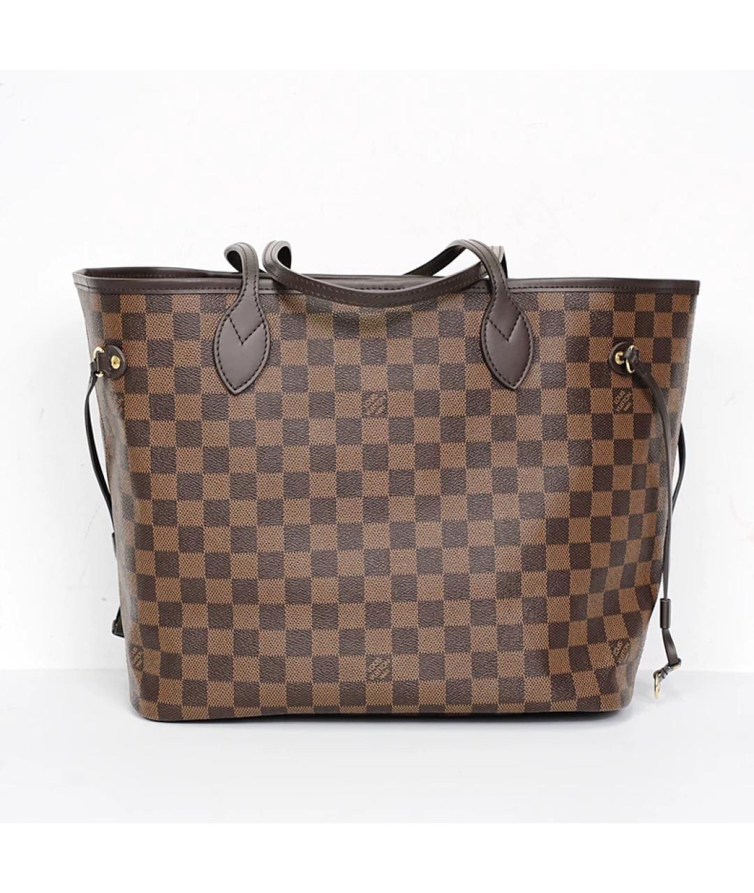 LOUIS VUITTON Коричневая кожаная сумка тоут, фото 5