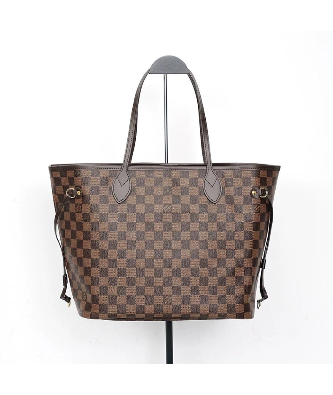 LOUIS VUITTON Коричневая кожаная сумка тоут, фото 10