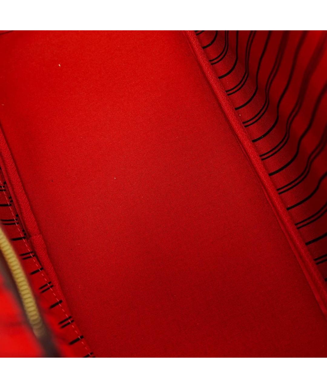 LOUIS VUITTON Коричневая кожаная сумка тоут, фото 8