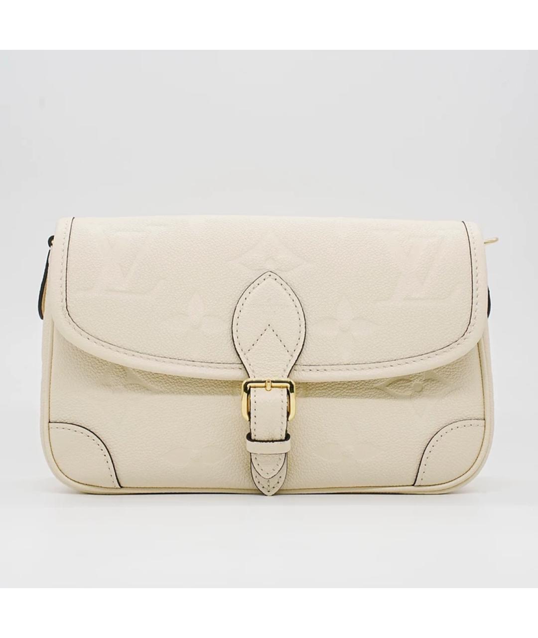 LOUIS VUITTON Белая кожаная сумка через плечо, фото 8