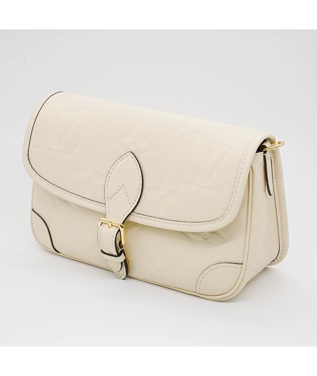 LOUIS VUITTON Белая кожаная сумка через плечо, фото 3