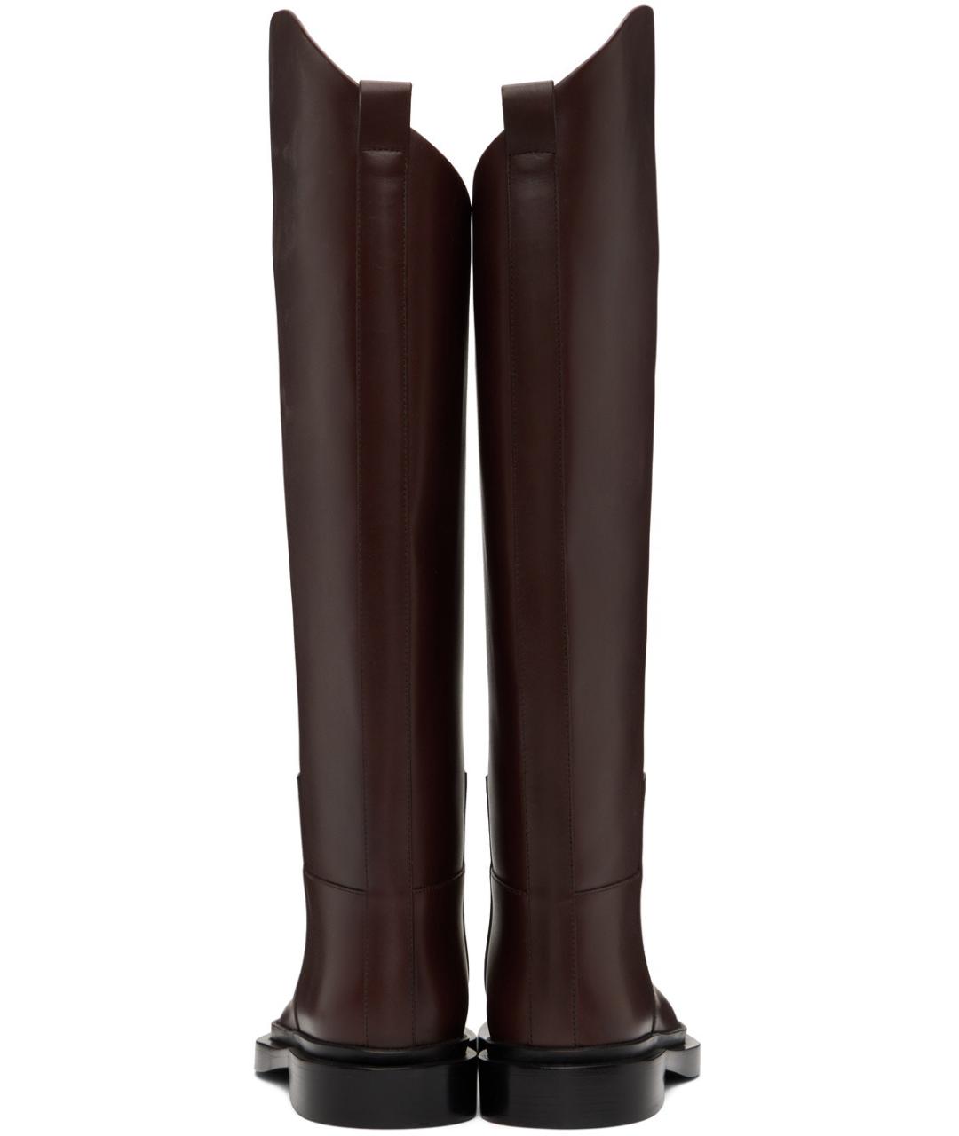 JIL SANDER Коричневые кожаные сапоги, фото 4