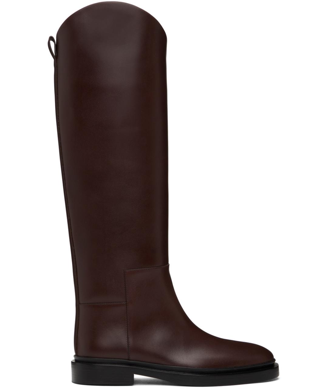 JIL SANDER Коричневые кожаные сапоги, фото 1