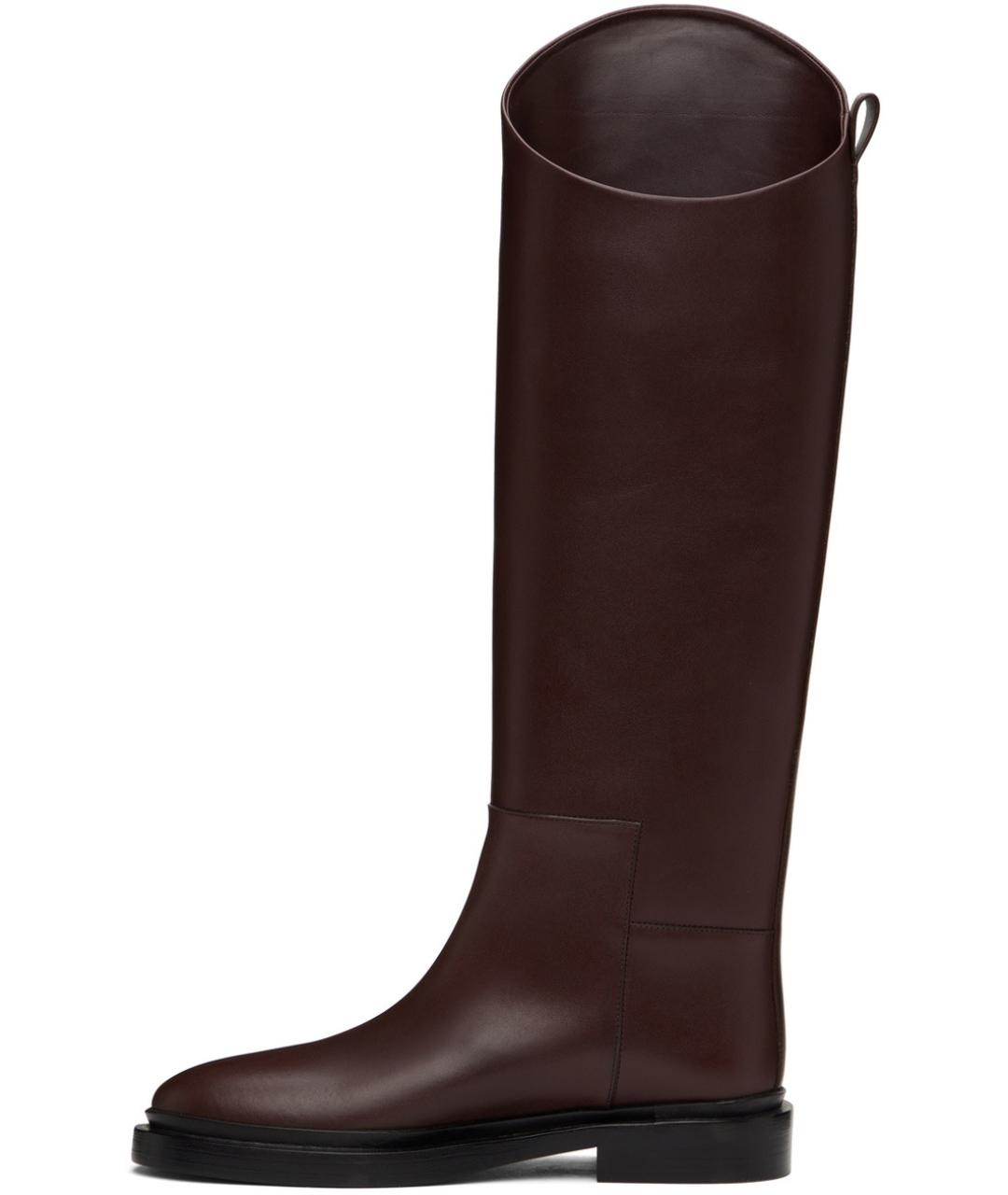JIL SANDER Коричневые кожаные сапоги, фото 2