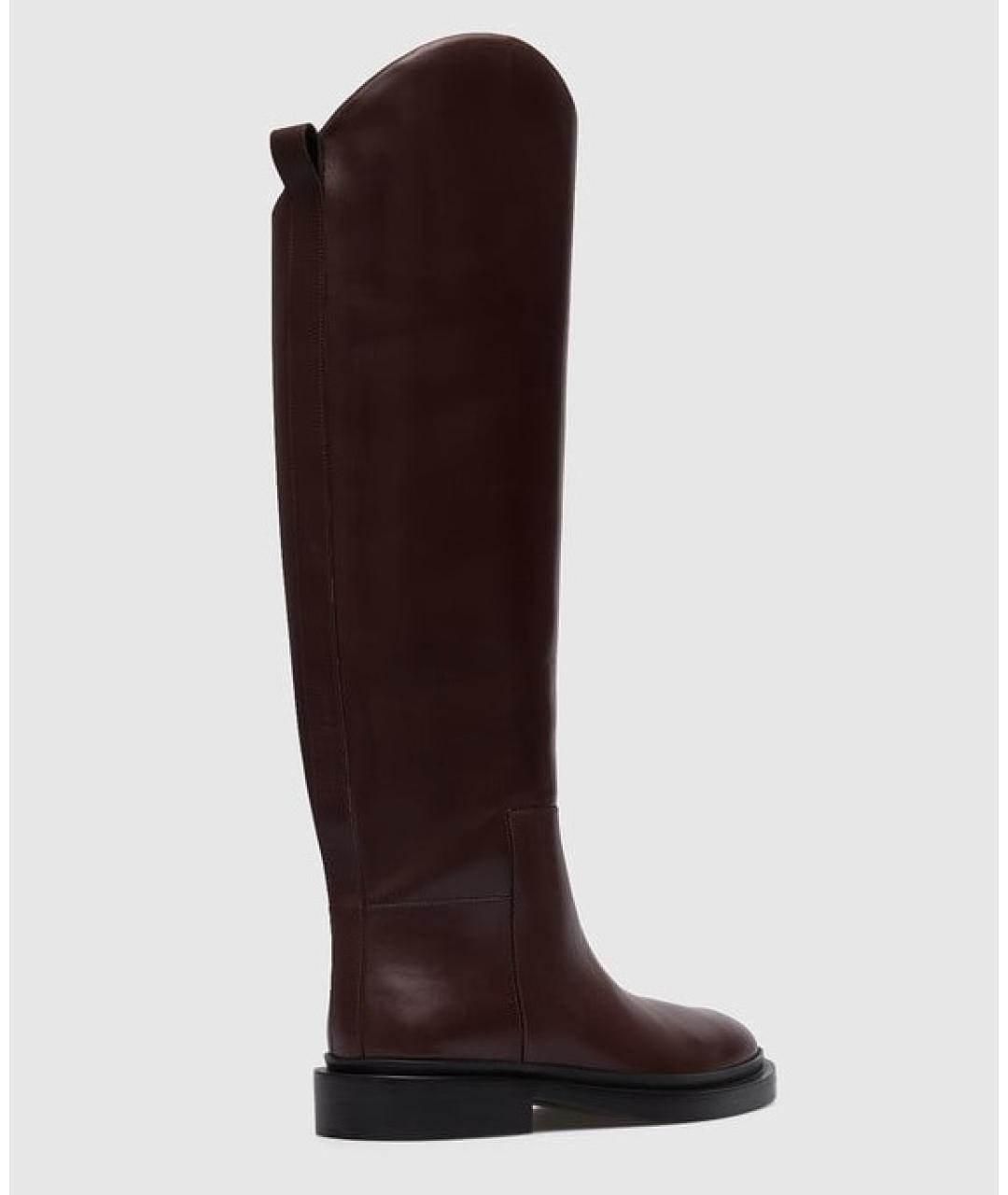 JIL SANDER Коричневые кожаные сапоги, фото 7