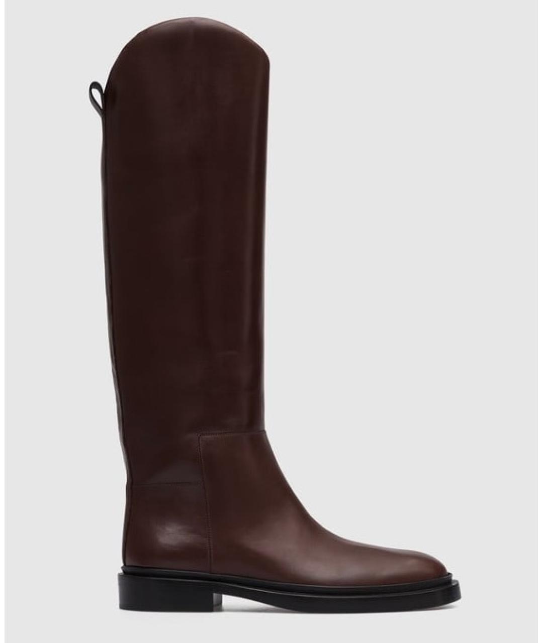JIL SANDER Коричневые кожаные сапоги, фото 8