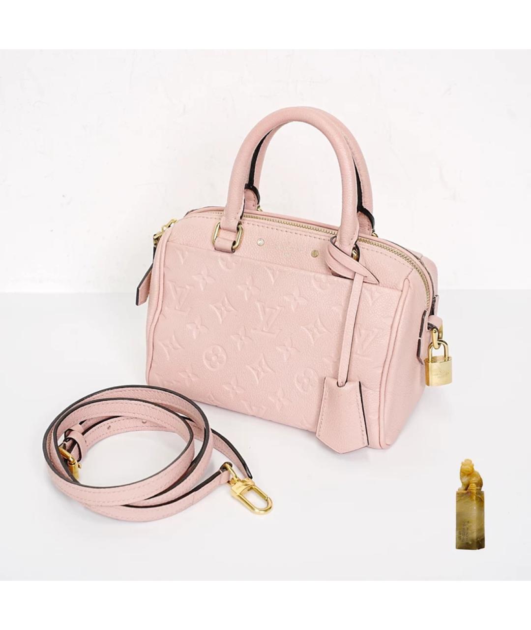 LOUIS VUITTON Розовая кожаная сумка с короткими ручками, фото 9