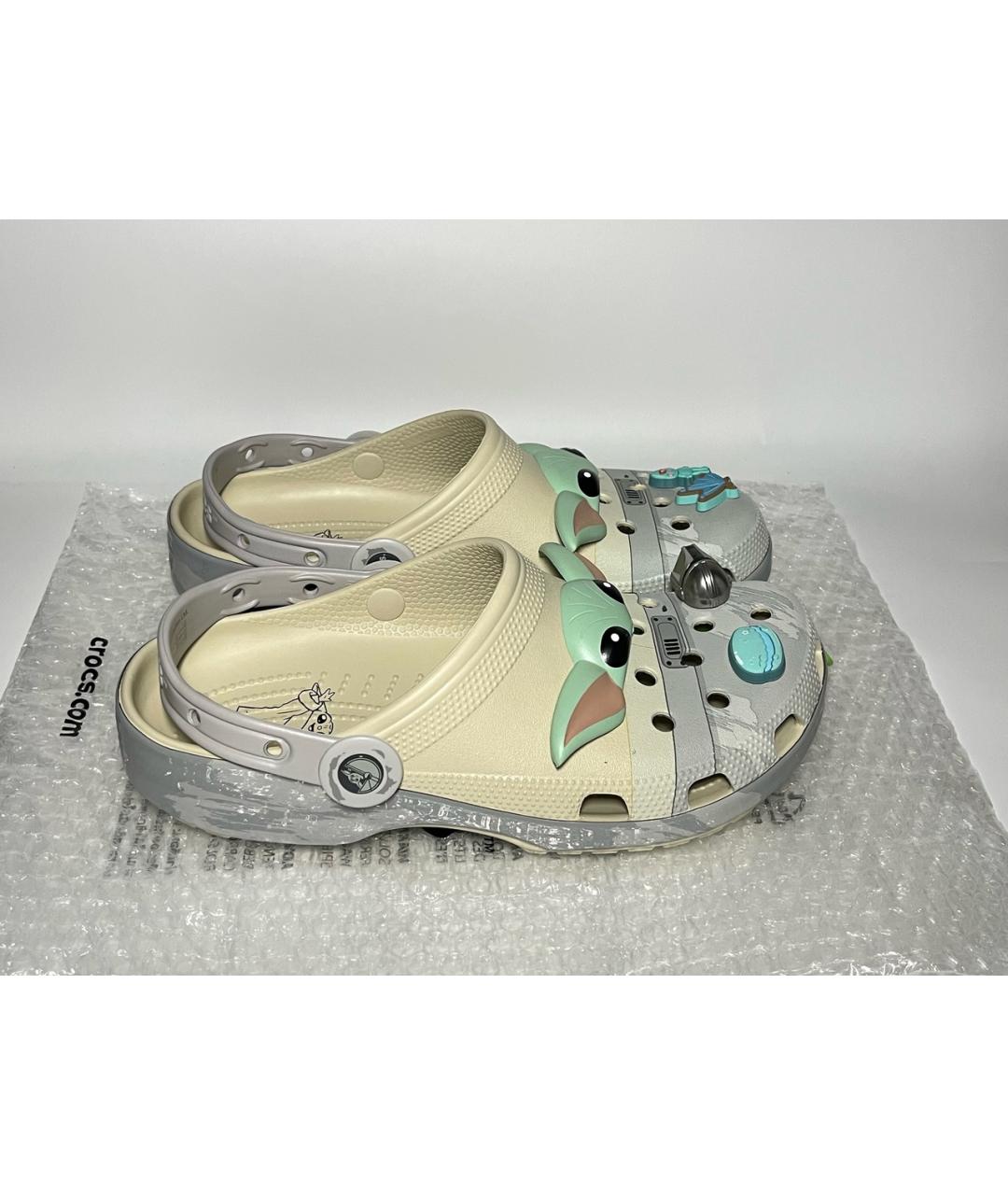 CROCS Бежевые резиновые шлепанцы, фото 10