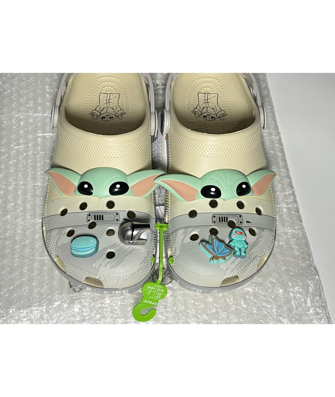 CROCS Бежевые резиновые шлепанцы, фото 4