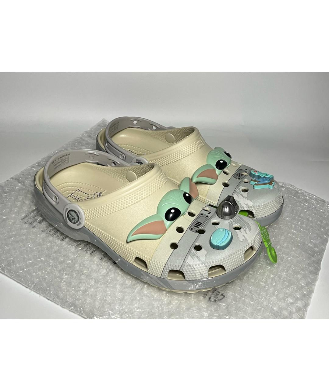 CROCS Бежевые резиновые шлепанцы, фото 2