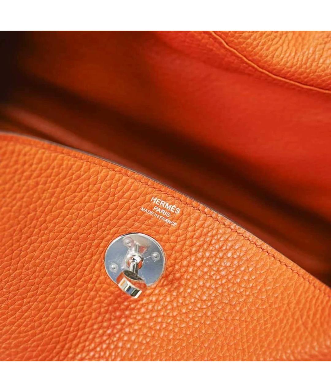 HERMES Оранжевая сумка с короткими ручками, фото 8