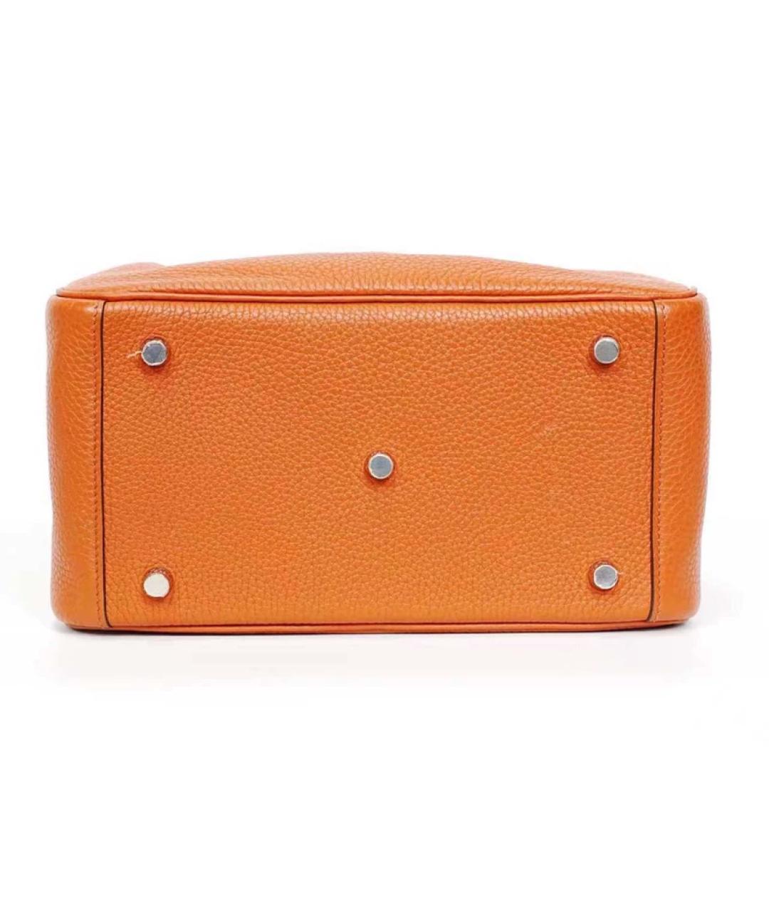 HERMES Оранжевая сумка с короткими ручками, фото 6