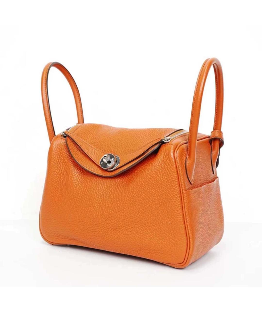HERMES Оранжевая сумка с короткими ручками, фото 2