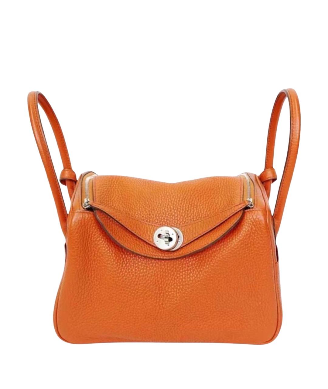HERMES Оранжевая сумка с короткими ручками, фото 1