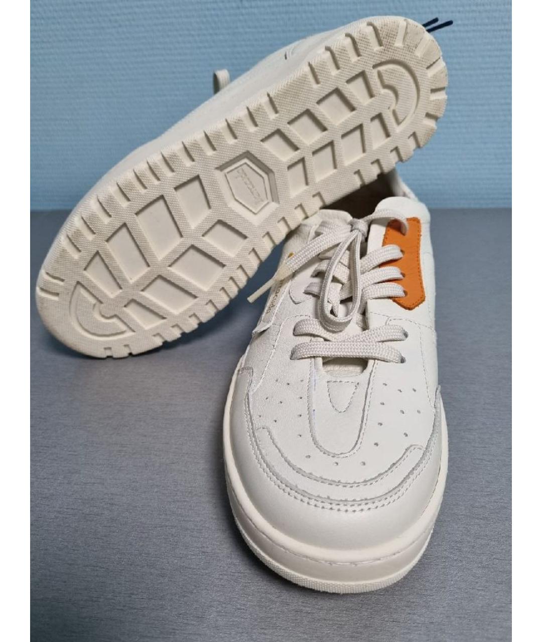 BARRACUDA Белые кожаные низкие кроссовки / кеды, фото 9