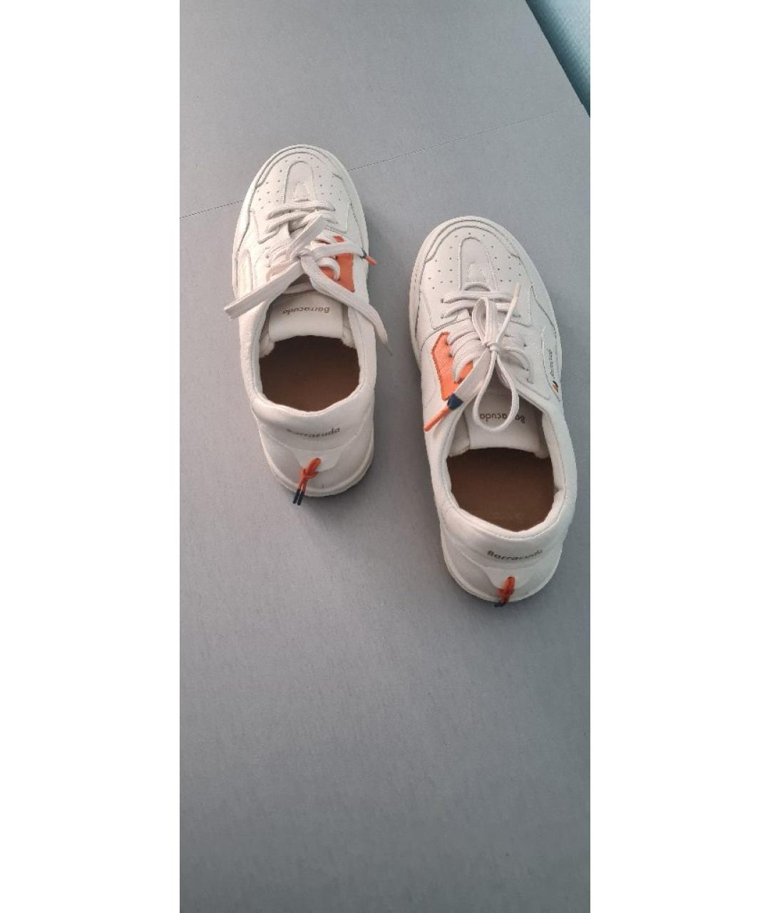 BARRACUDA Белые кожаные низкие кроссовки / кеды, фото 3