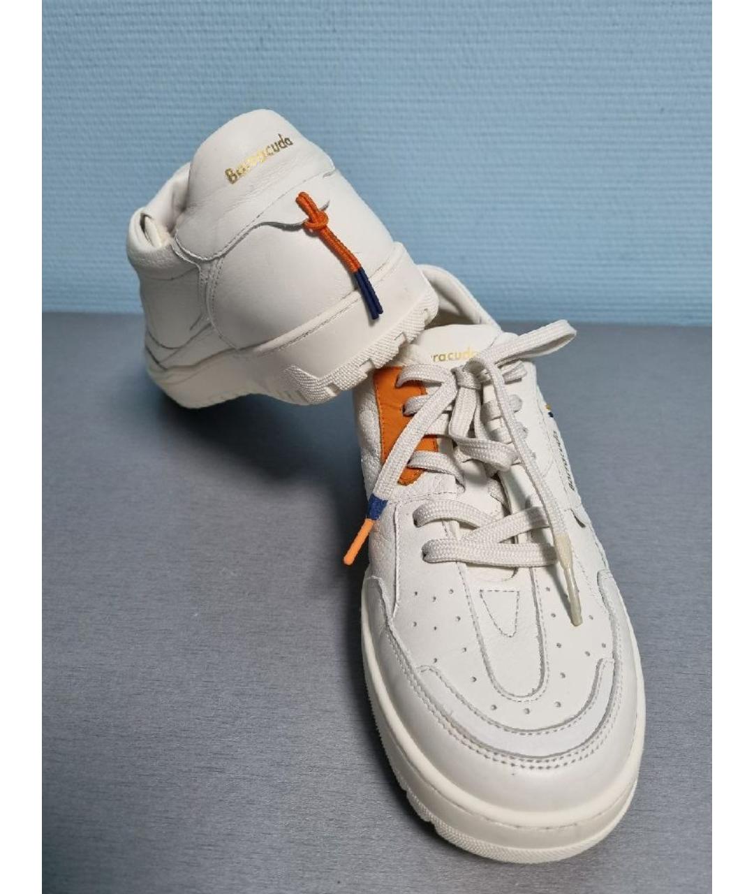 BARRACUDA Белые кожаные низкие кроссовки / кеды, фото 6