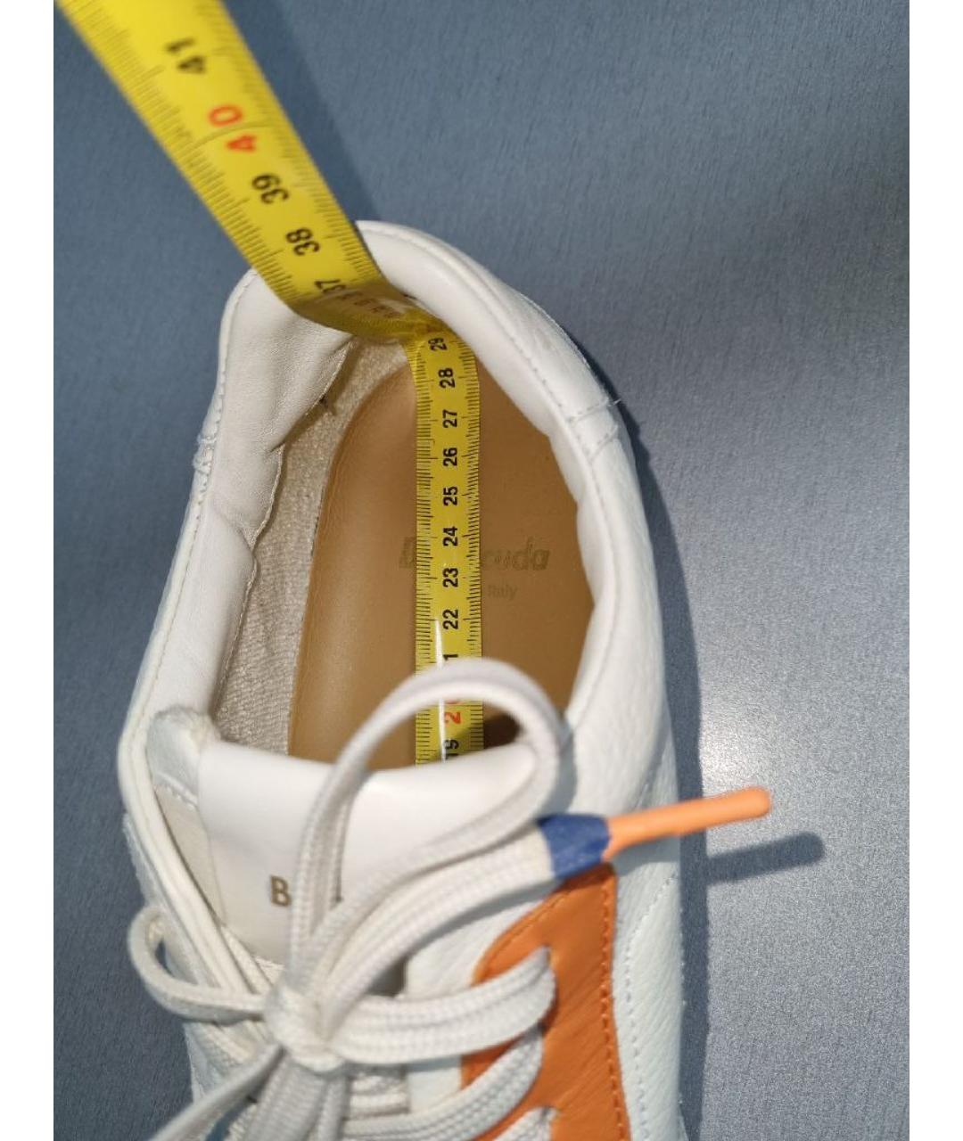 BARRACUDA Белые кожаные низкие кроссовки / кеды, фото 5