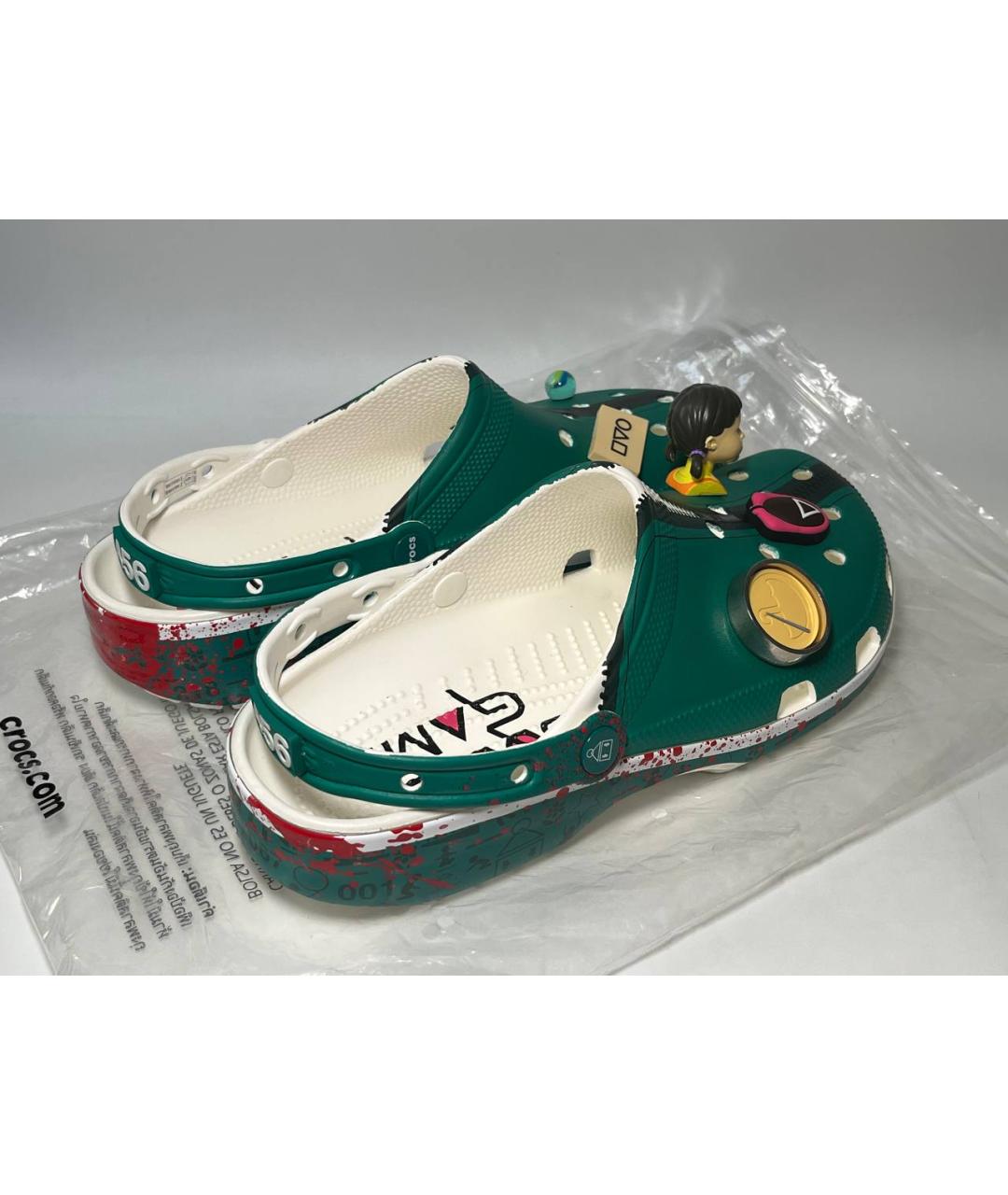 CROCS Зеленые резиновые шлепанцы, фото 3