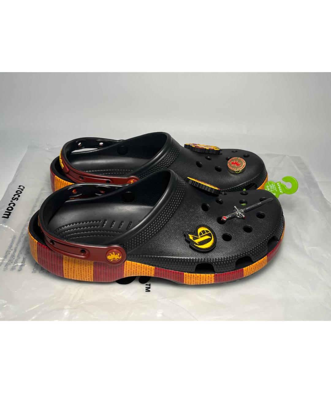 CROCS Черные резиновые шлепанцы, фото 10