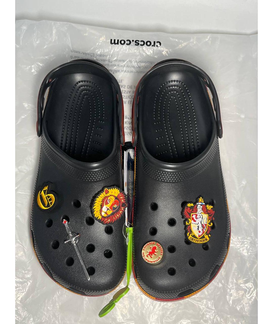 CROCS Черные резиновые шлепанцы, фото 4