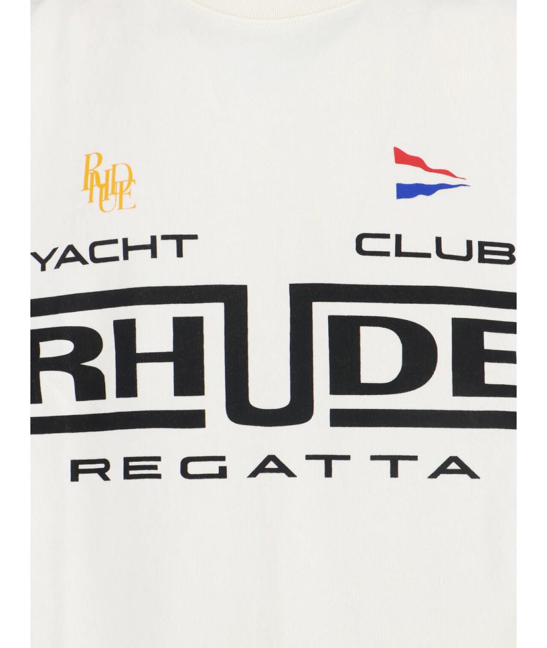 RHUDE Белая хлопковая футболка, фото 3