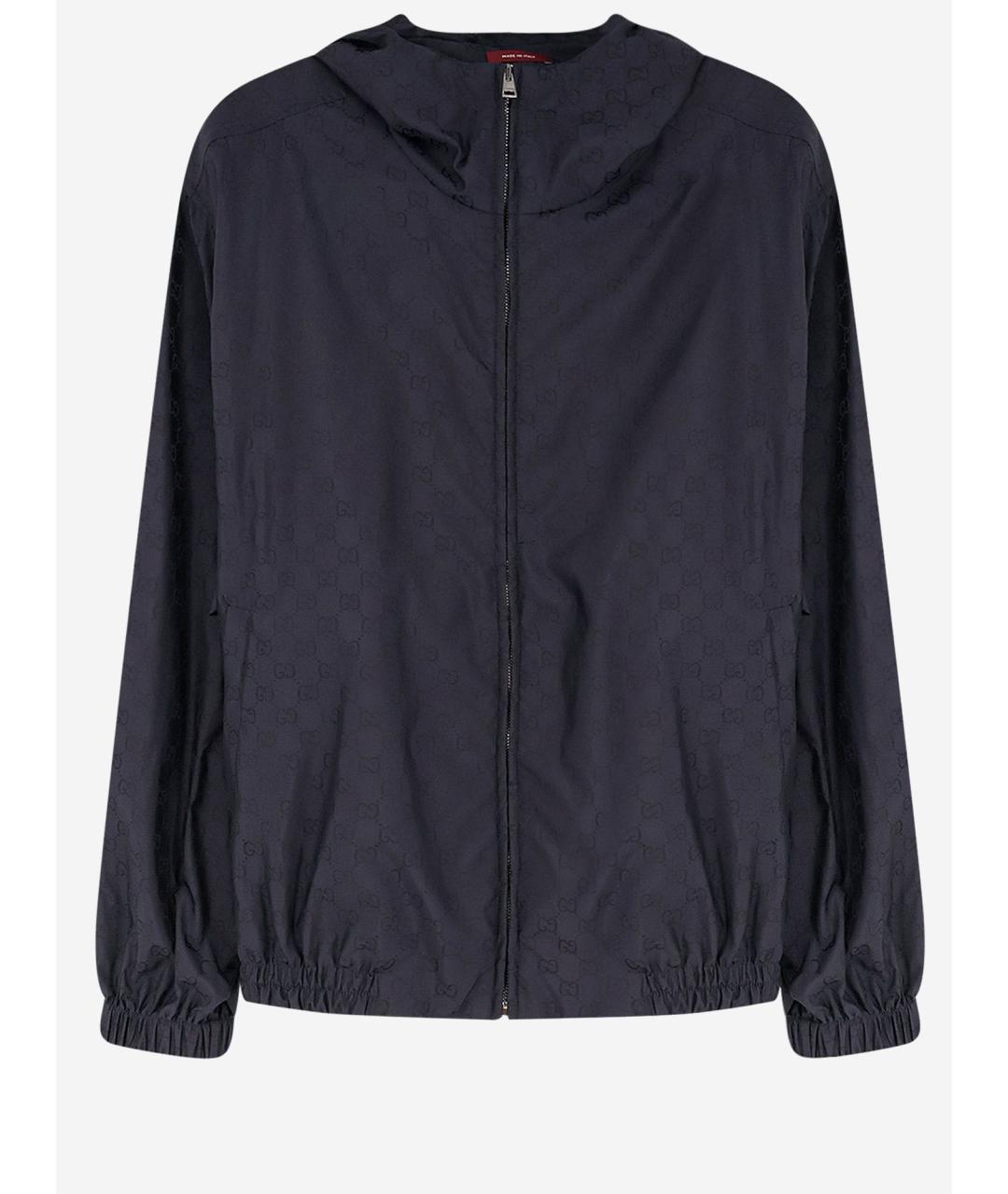 GUCCI Темно-синяя полиамидовая куртка, фото 4