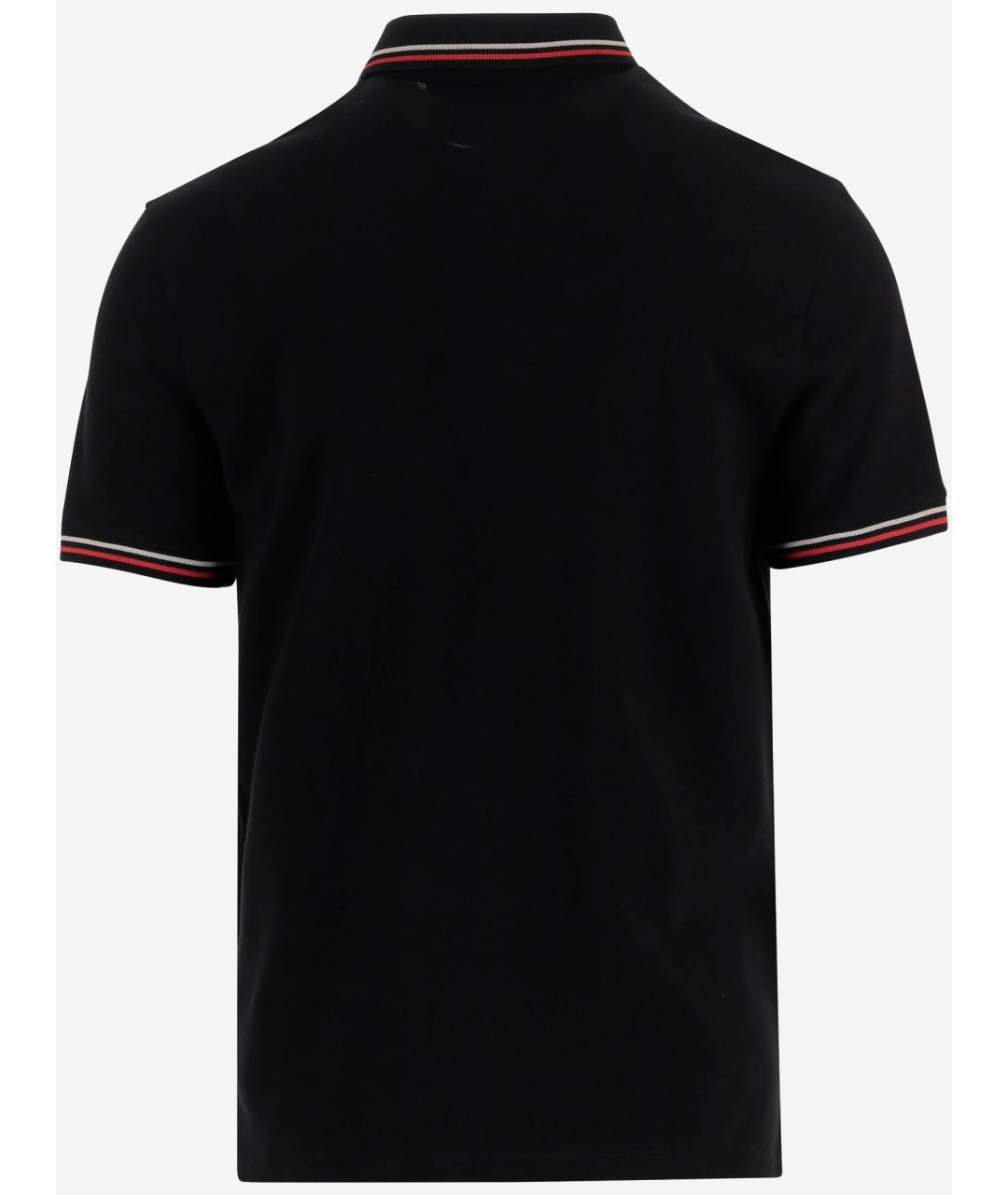 VALENTINO Черное хлопковое поло с коротким рукавом, фото 2