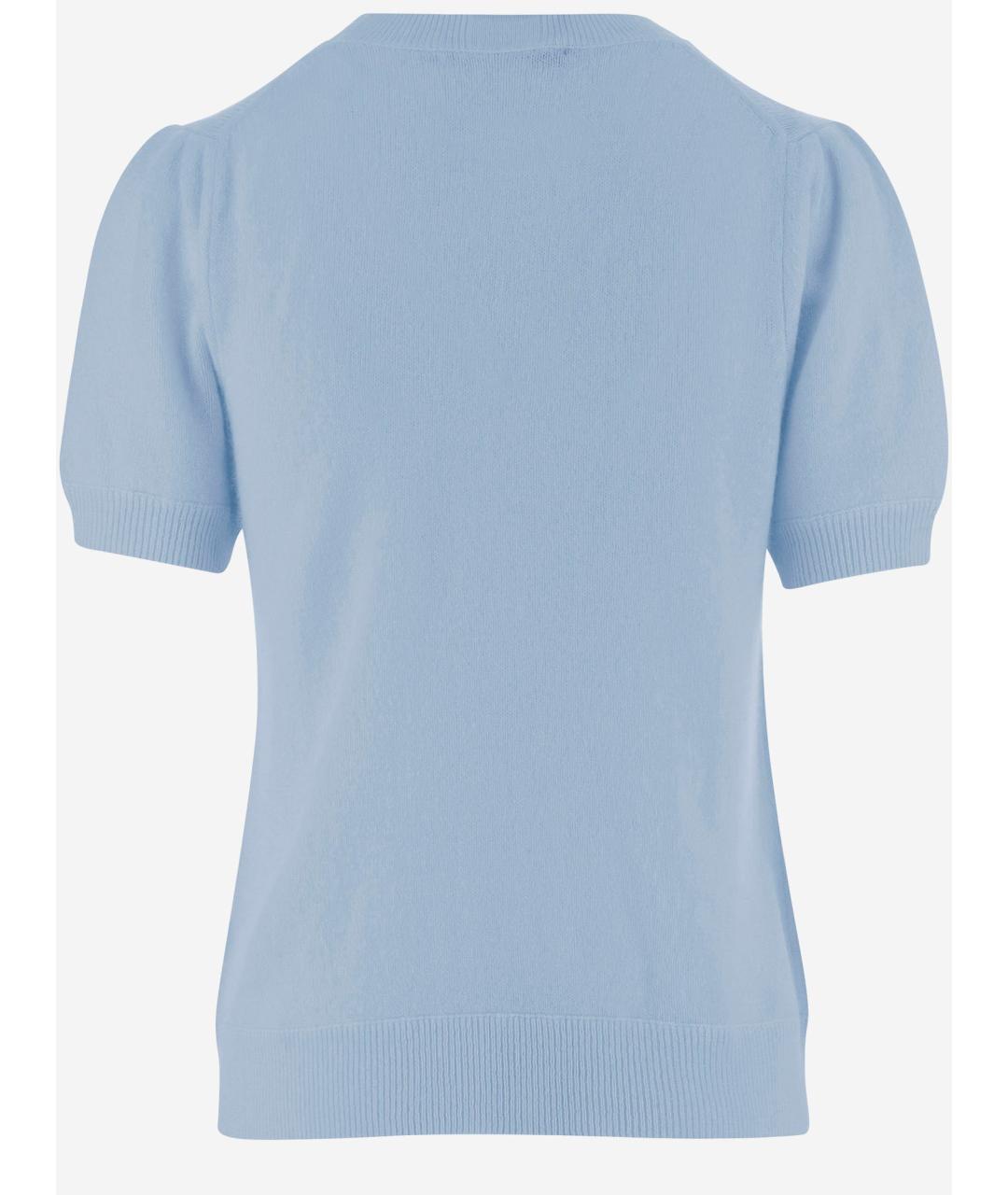 ALLUDE Голубая кашемировая футболка, фото 2