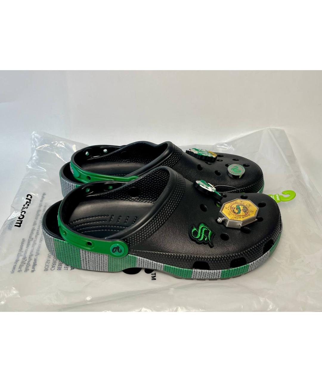 CROCS Черные резиновые шлепанцы, фото 9