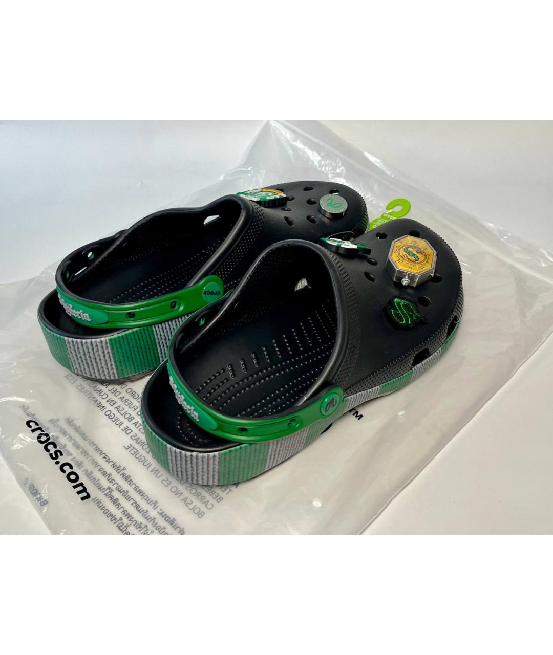CROCS Черные резиновые шлепанцы, фото 3
