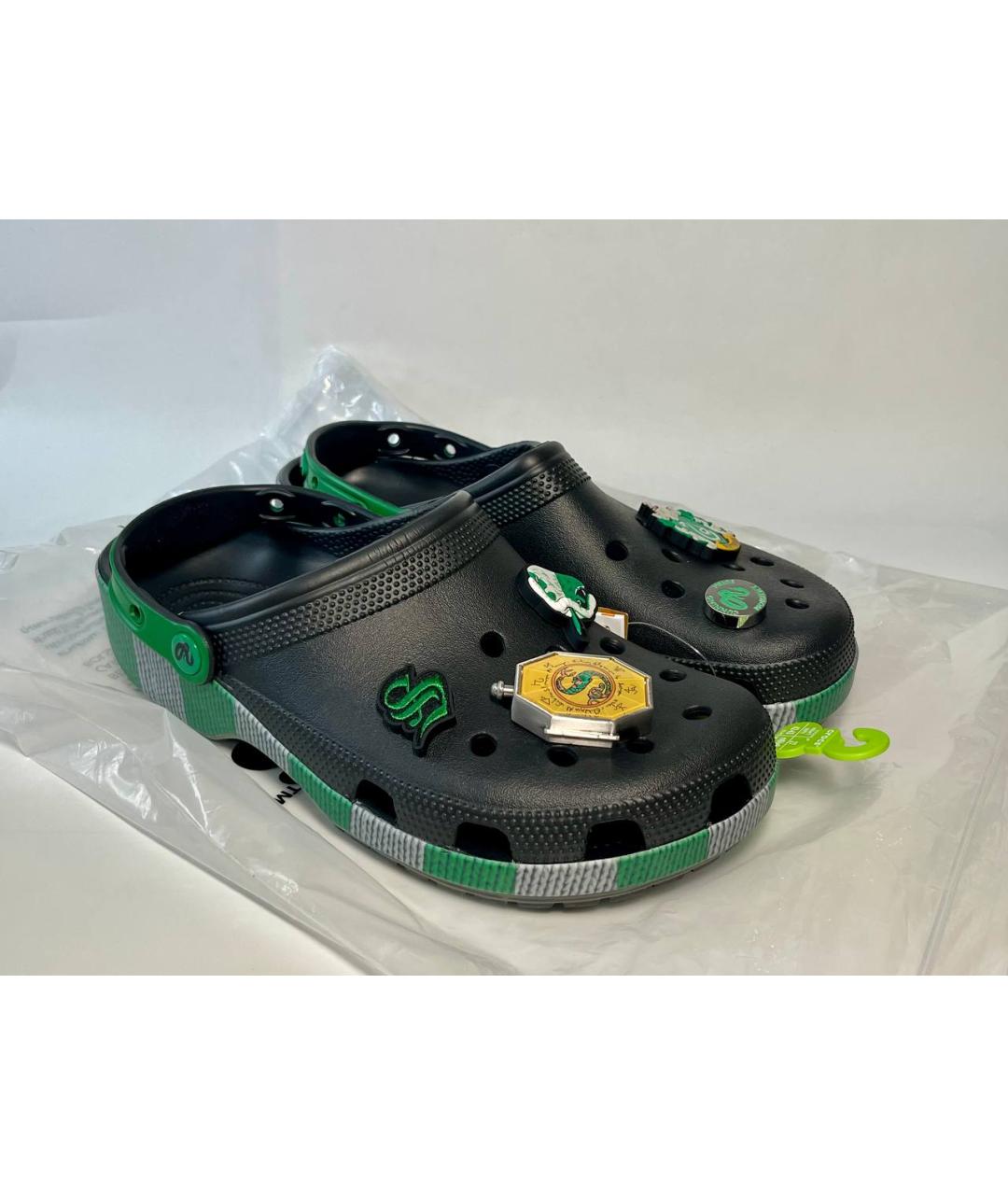 CROCS Черные резиновые шлепанцы, фото 2