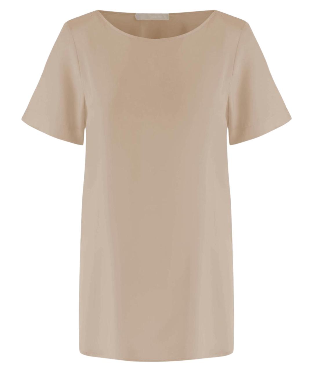 ALLUDE Бежевая шелковая футболка, фото 1