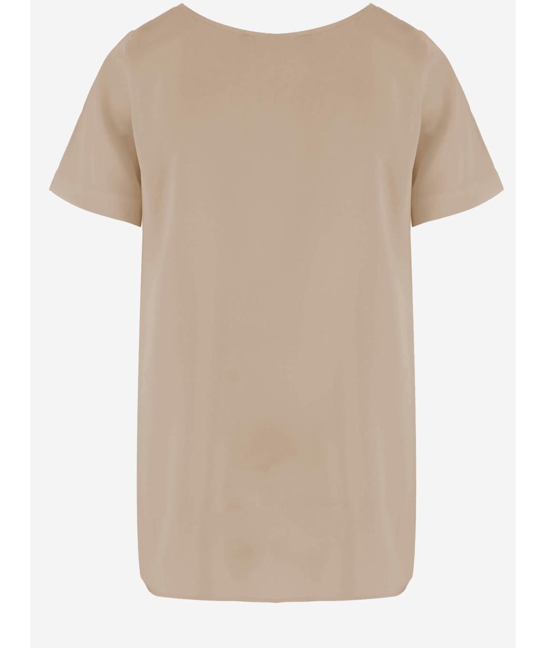 ALLUDE Бежевая шелковая футболка, фото 2