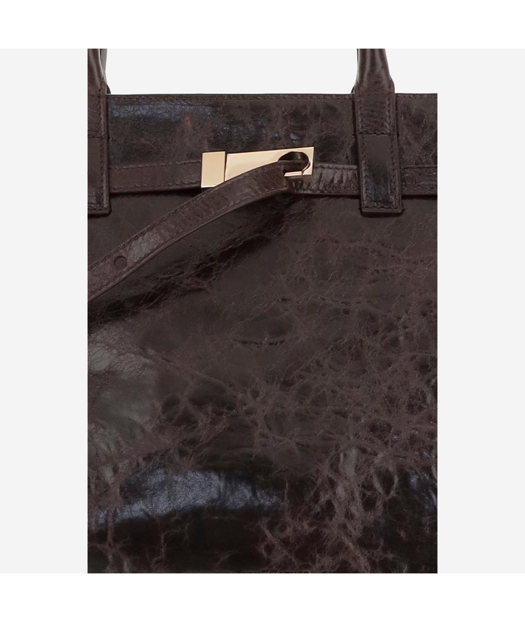 BENEDETTA BRUZZICHES Коричневая кожаная сумка тоут, фото 4