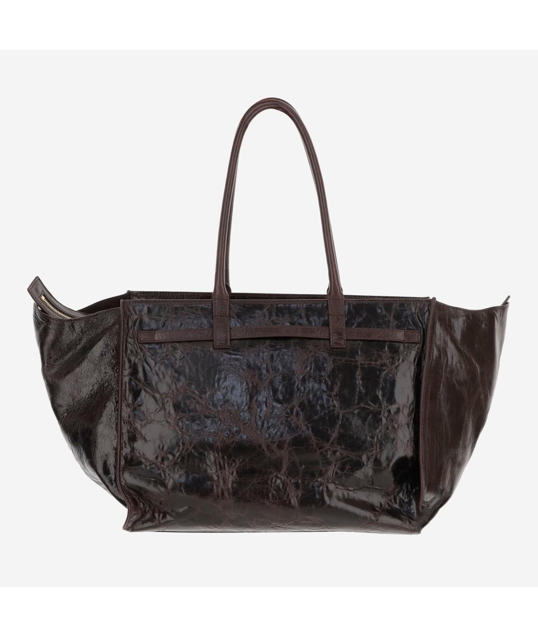 BENEDETTA BRUZZICHES Коричневая кожаная сумка тоут, фото 3