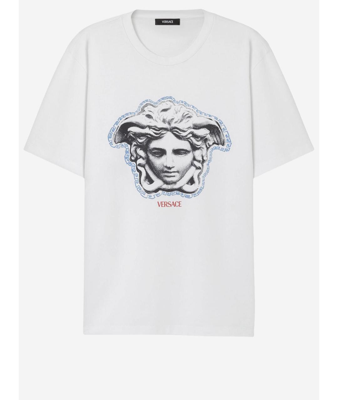 VERSACE Белая хлопковая футболка, фото 4