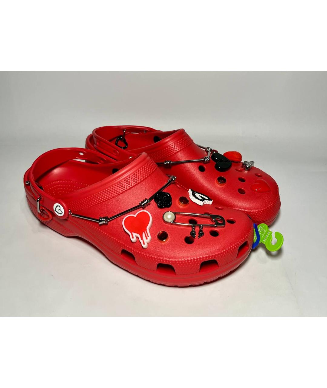 CROCS Красные резиновые шлепанцы, фото 3