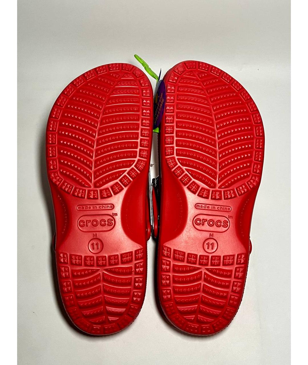 CROCS Красные резиновые шлепанцы, фото 8